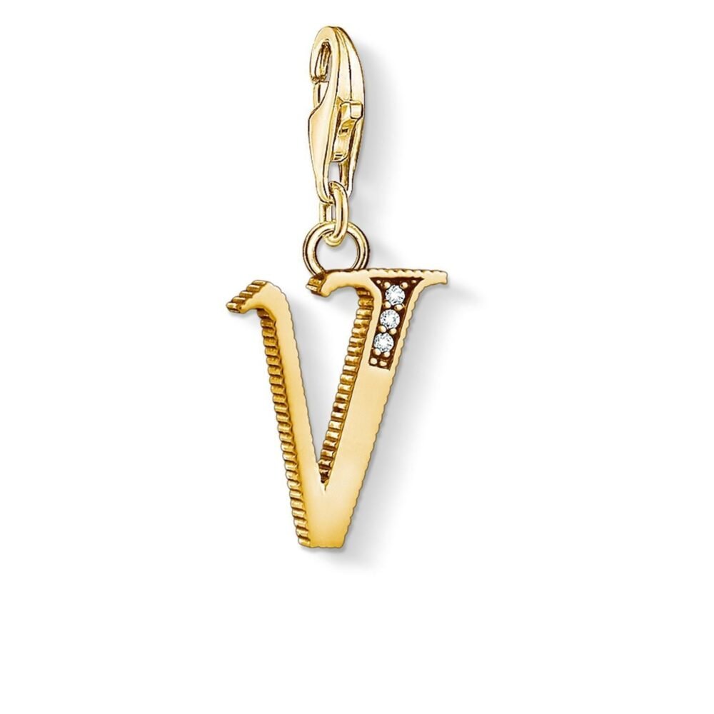 Thomas Sabo Charm Pendant "Letter v  Gold" - Image 2