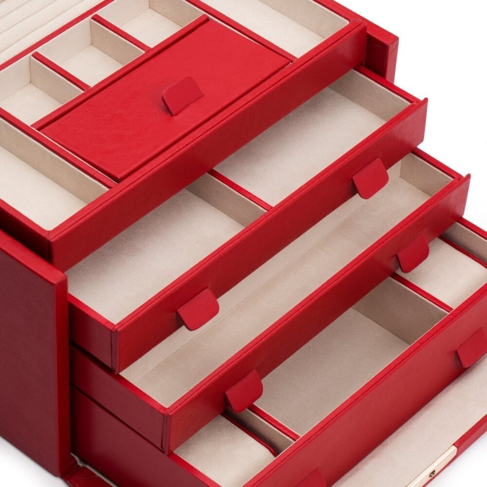 Wolf Palermo Large Jewellery Box  Red - Image 4