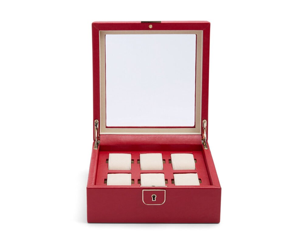 Wolf Palermo 6 Piece Watch Box Red - Image 5