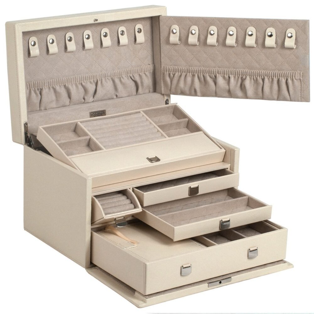 Wolf London Medium Jewellery Box Cream - Image 3