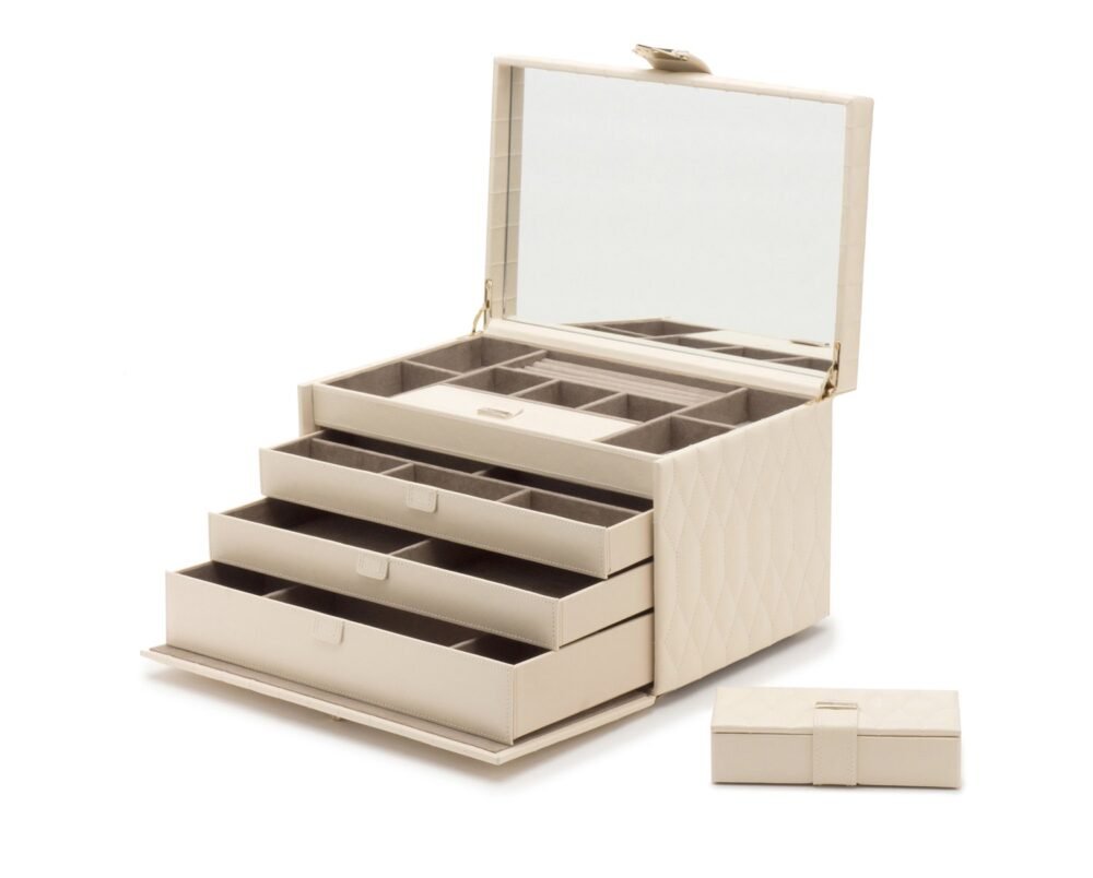 Wolf Caroline Large Jewellery Case Ivory - Image 3