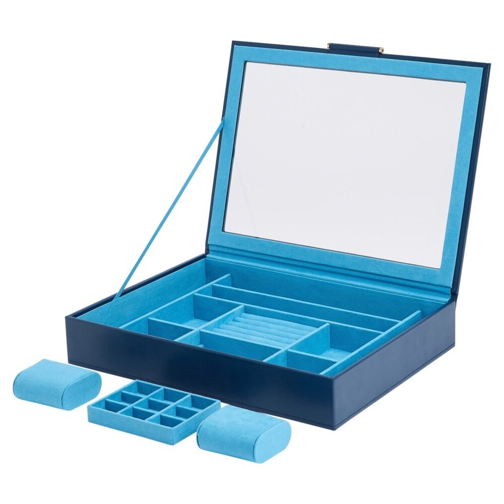 Wolf Sophia Jewellery Box with Window Indigo - Image 4