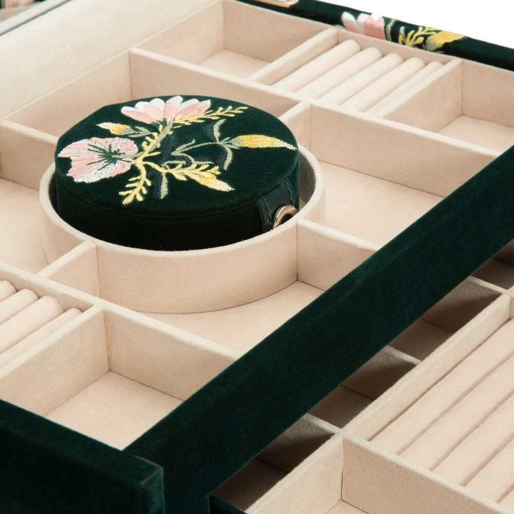 Wolf Zoe Large Jewellery Box Forest Green - Image 4