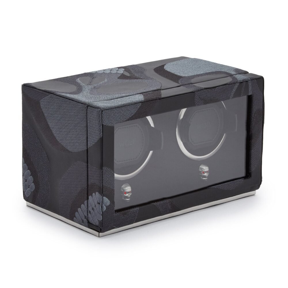 Wolf Memento Mori Double Cub Watch Winder Black - Image 4