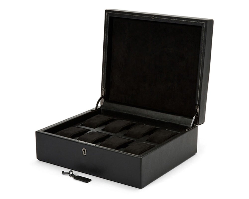 Wolf British Racing Green 8 Piece Watch Box Black - Image 3