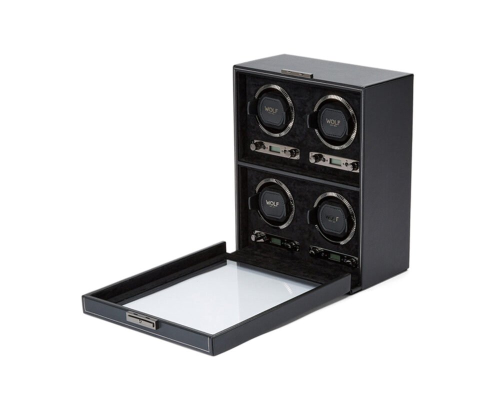 Wolf British Racing 4 Piece Watch Winder Black - Image 4