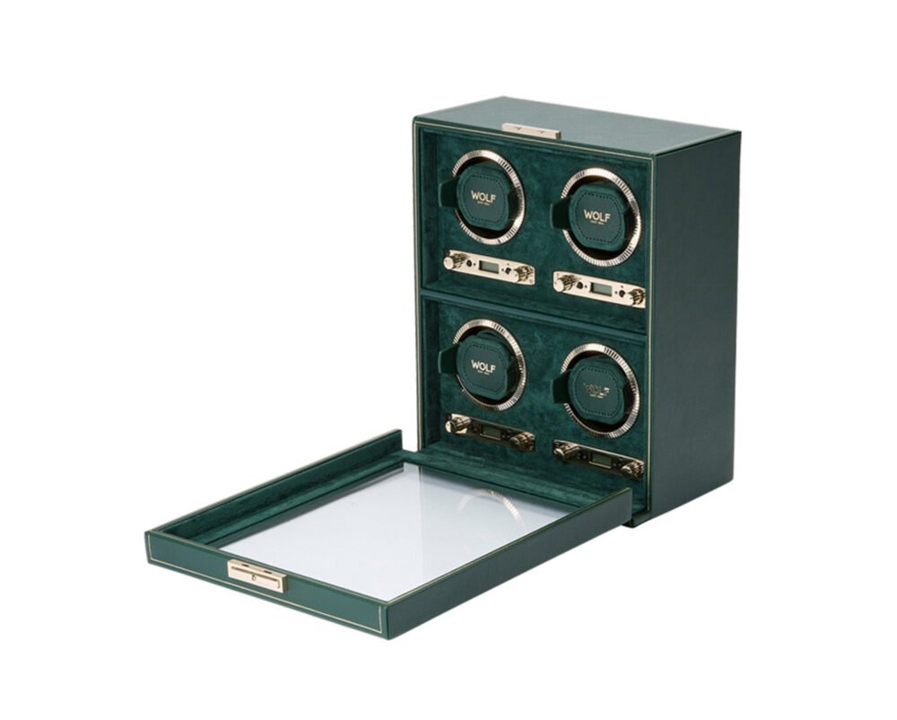 Wolf British Racing Green 4 Piece Watch Winder - Image 4