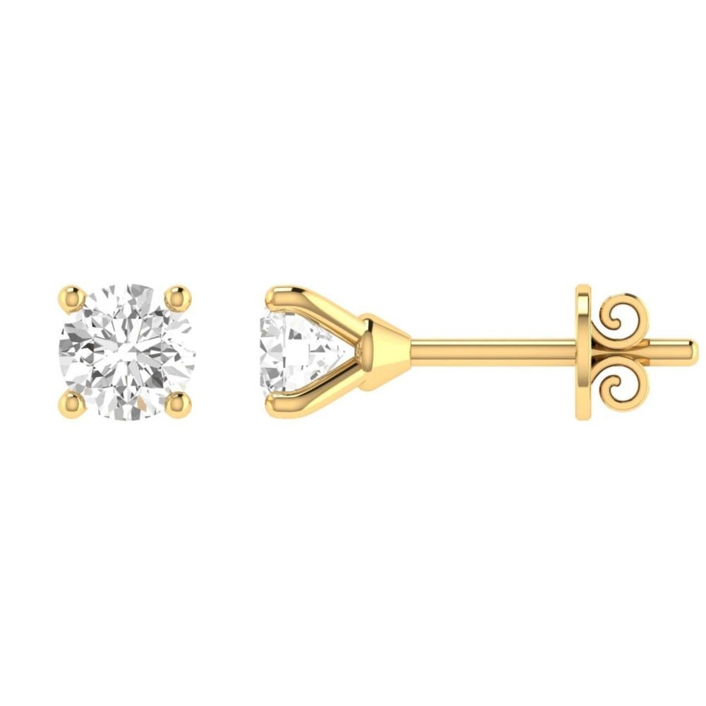Diamond Stud Earrings with 0.15ct Diamonds in 9K Yellow Gold - 9YCE15