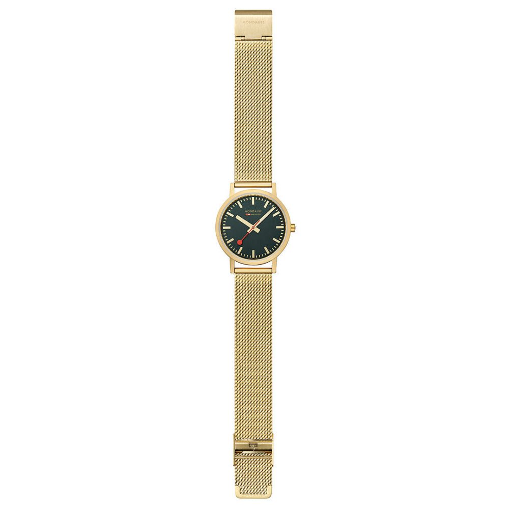 Mondaine Official Swiss Railways Classic Forest Green Mesh 36mm Watch - Image 5