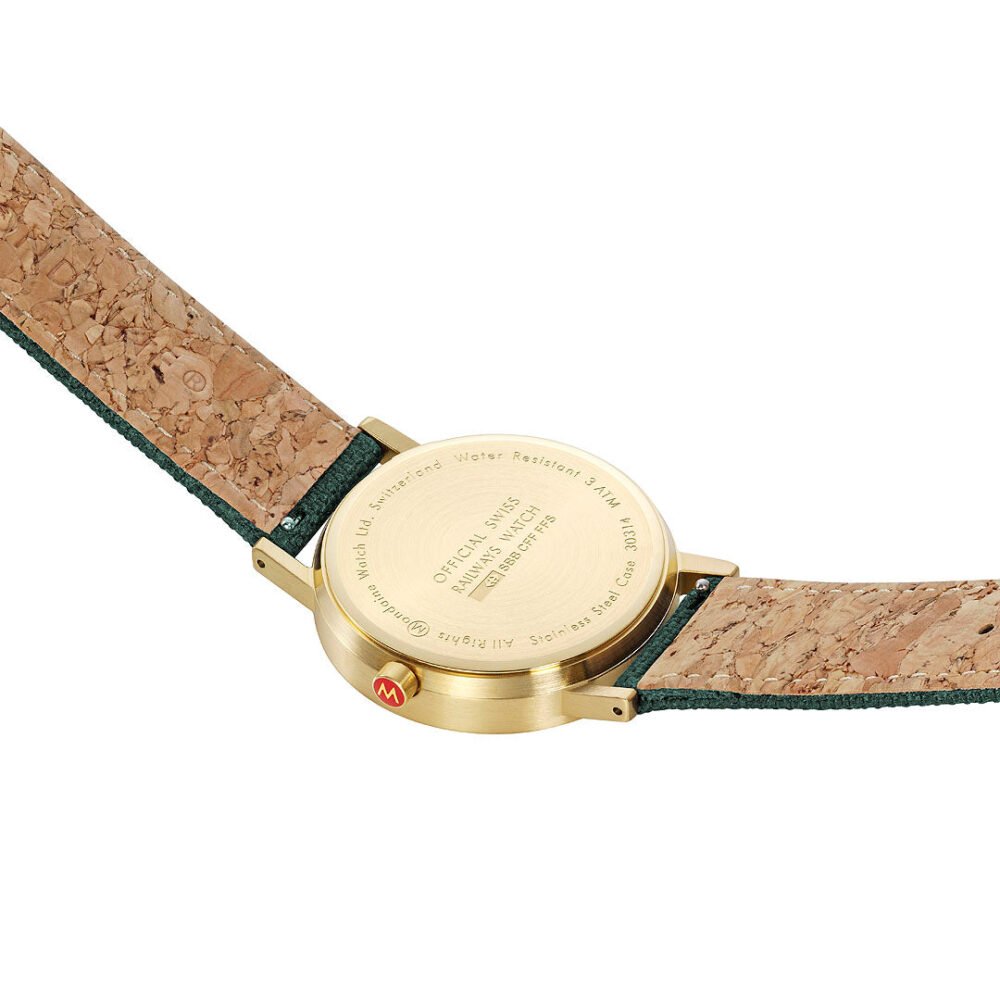 Mondaine Official Swiss Railways Classic Forest Green Textile 36mm Watch - Image 3