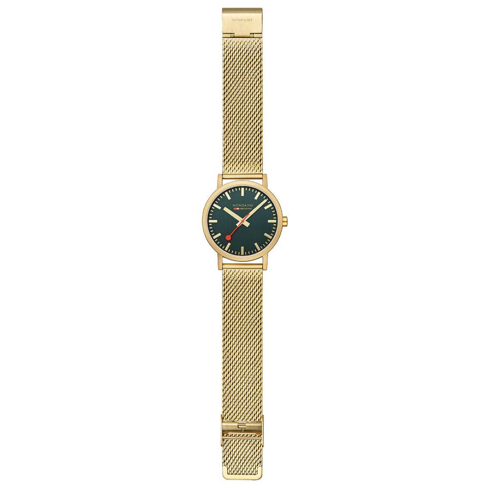 Mondaine Official Swiss Railways Classic Forest Green Mesh 40mm Watch - Image 6