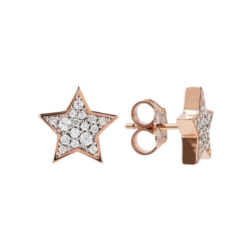 Bronzallure Pave Star Stud Earrings - Image 2