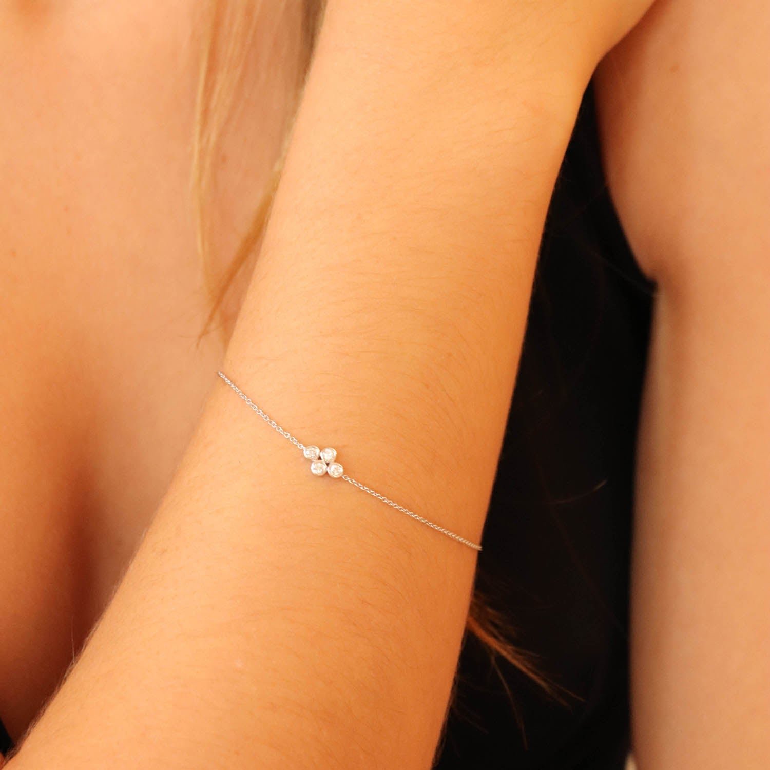 Bracelet with 0.15ct Diamonds in 9K White Gold 17+2cm - Image 2