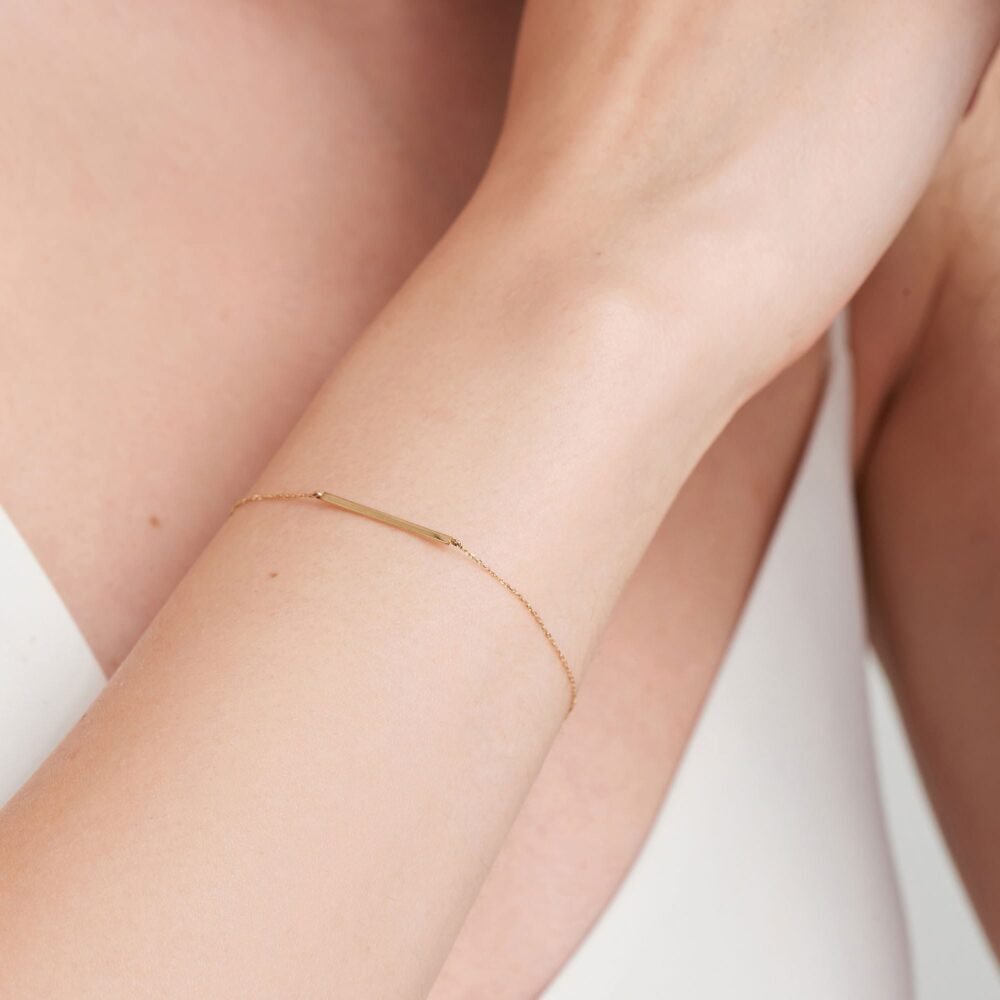 Ania Haie 14kt Gold Solid Bar Bracelet - Image 3