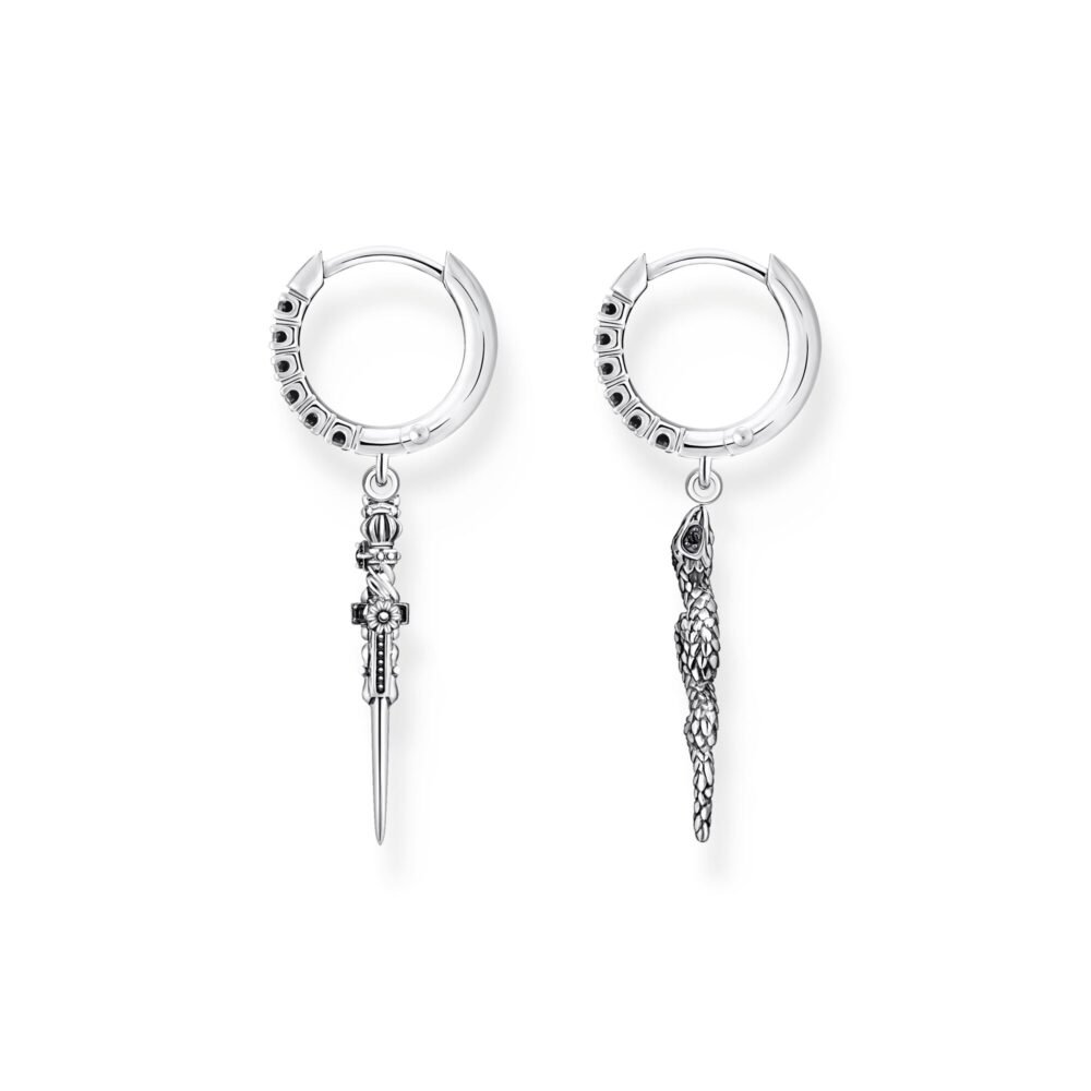 THOMAS SABO Hoop earrings blackened snake and sword - Image 2