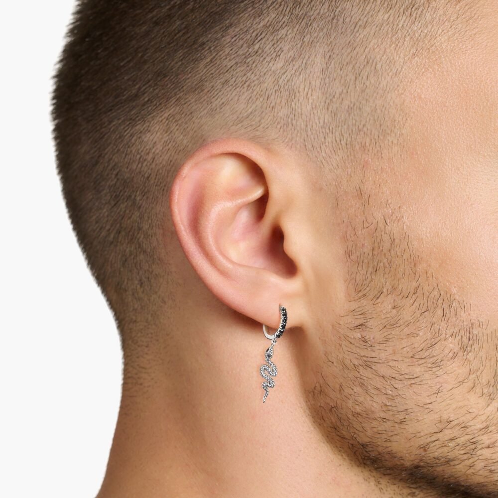 THOMAS SABO Hoop earrings blackened snake and sword - Image 3
