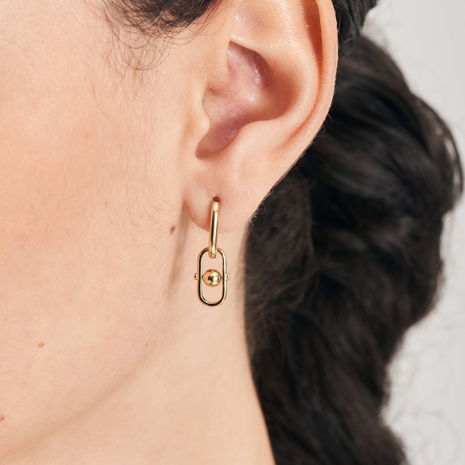 Ania Haie Gold Orb Link Drop Earrings - Image 2