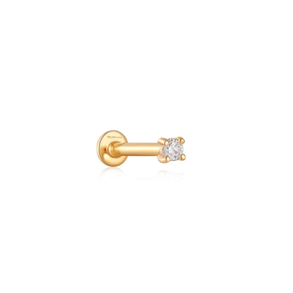 Ania Haie 14kt Gold Stargazer Natural Diamond Single Labret Earring - Image 4