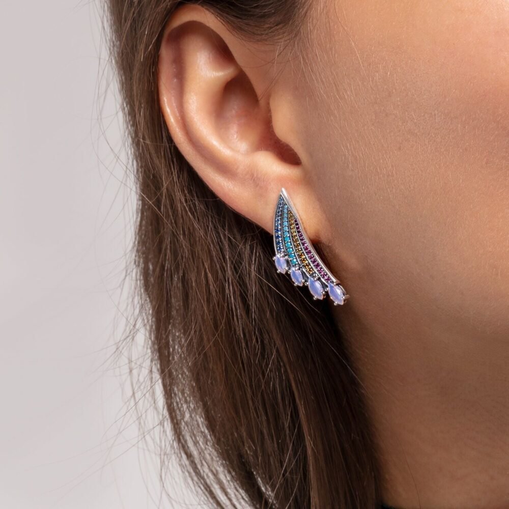 Thomas Sabo Earrings Bright Silver-coloured Hummingbird Wing - Image 3