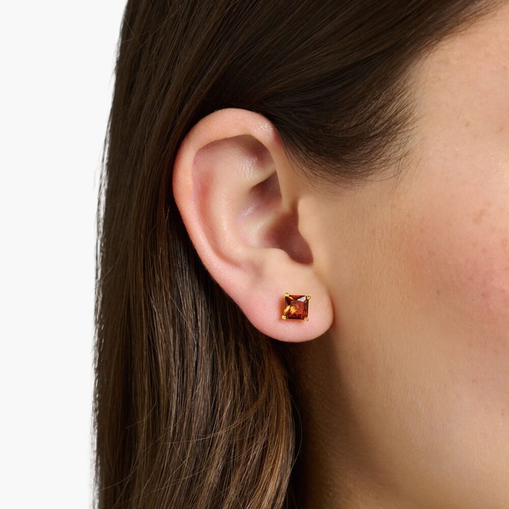 THOMAS SABO Ear studs orange stone gold - Image 2