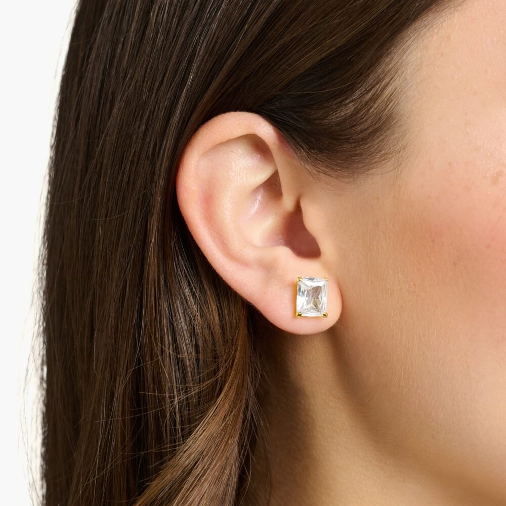 THOMAS SABO Ear studs white stone gold - Image 2
