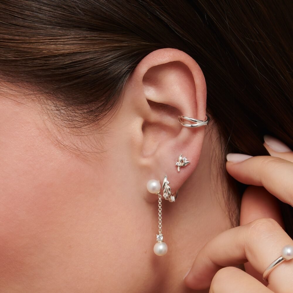 Thomas Sabo Single ear stud leaves white stones silver - Image 3