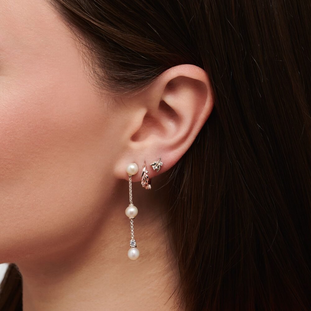Thomas Sabo Single ear stud leaves white stones silver - Image 4