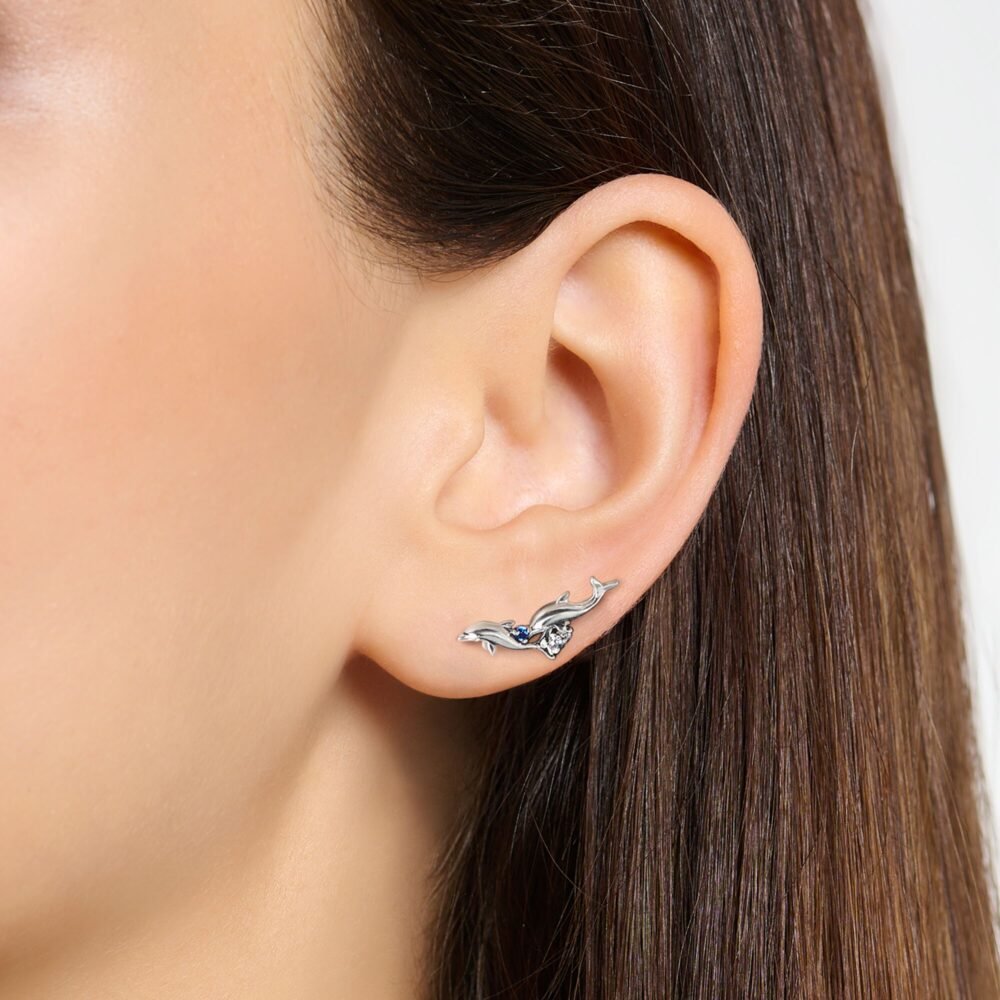 Thomas Sabo Ear climber dolphins with blue stones - Image 3