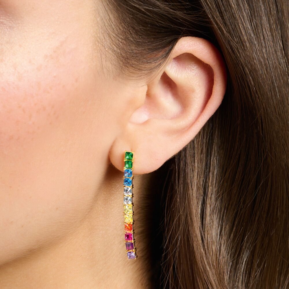 THOMAS SABO Earrings colourful stones gold - Image 2