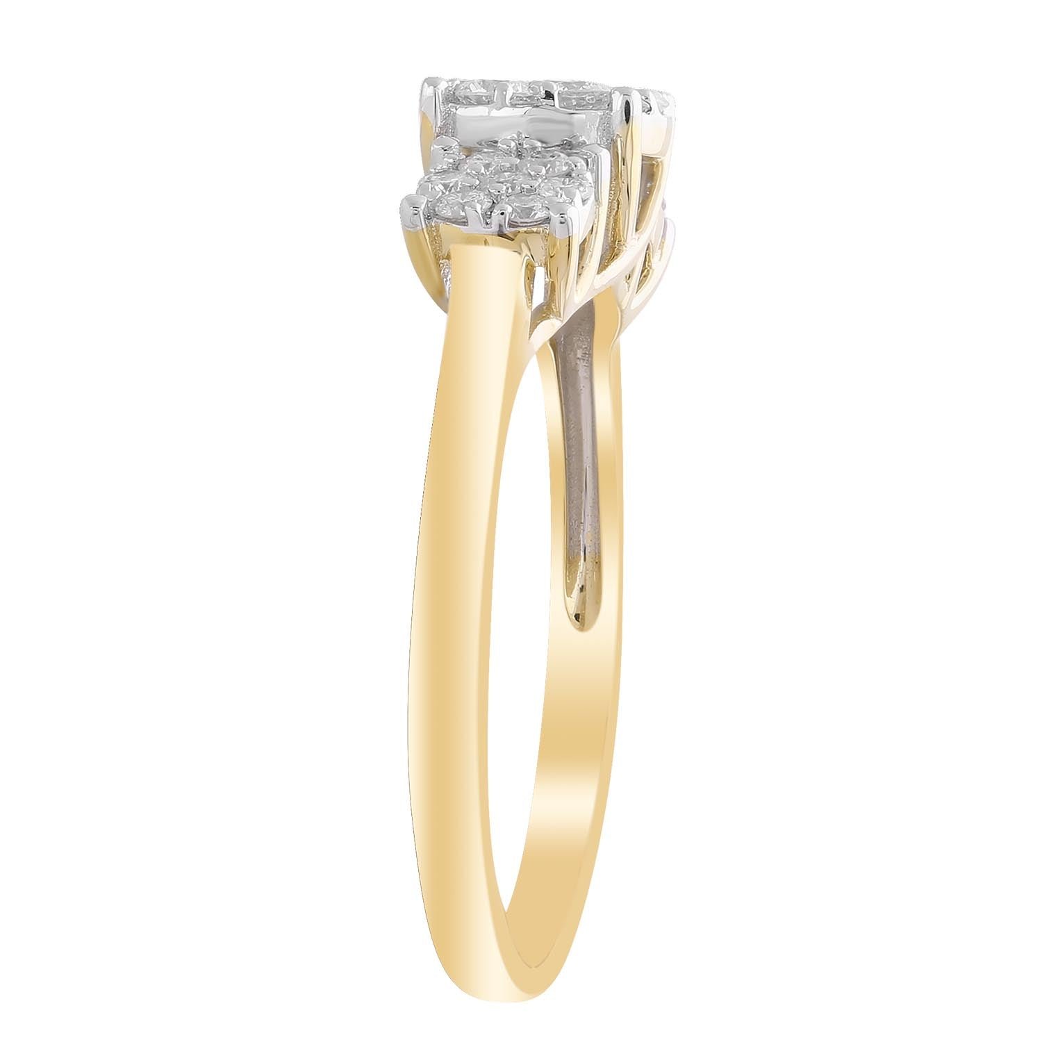Diamond Cluster Ring with 0.50ct Diamonds in 18K Yellow Gold - Image 2