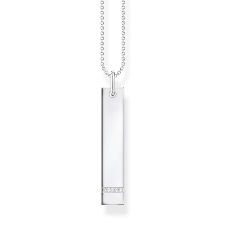 Thomas Sabo Necklace tag with white stones silver - Image 2