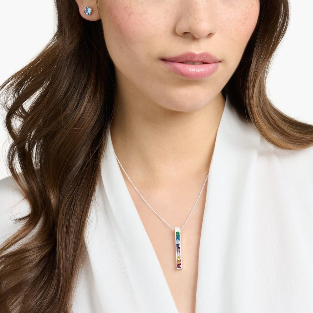 THOMAS SABO Necklace colourful stones silver - Image 4