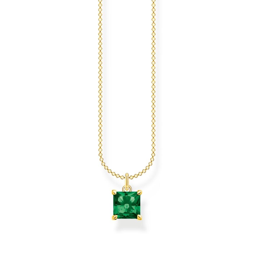 THOMAS SABO Necklace with green stone gold
