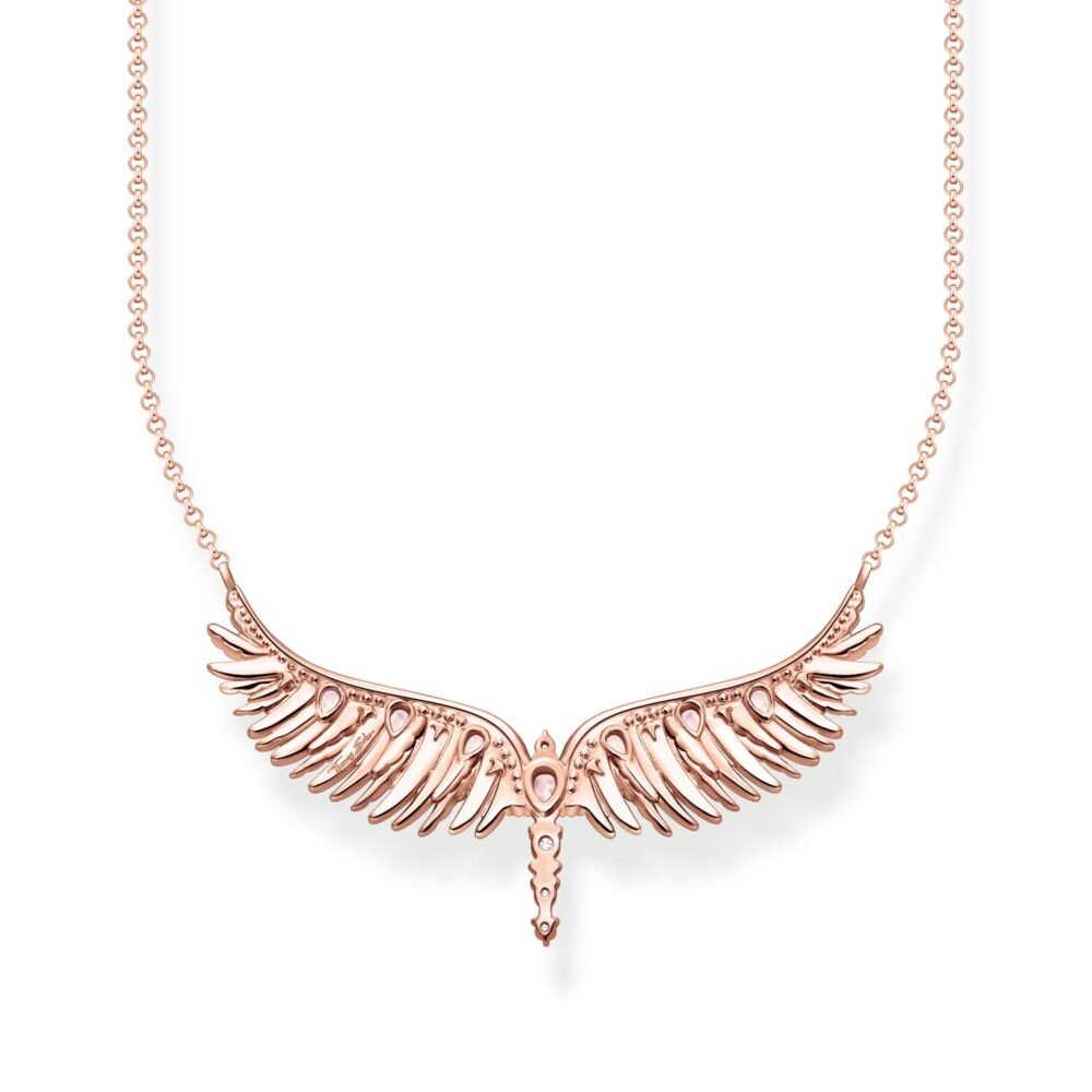 THOMAS SABO Necklace phoenix wing with pink stones rose gold - Image 2