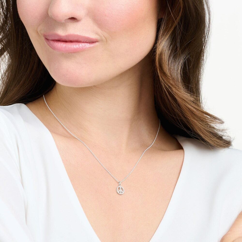 THOMAS SABO Peace Necklace with Colourful Stones Silver - Image 2