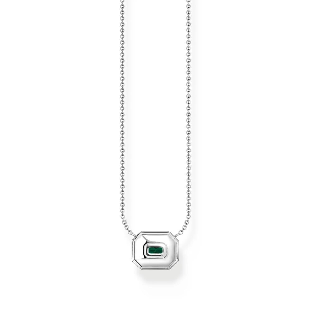 THOMAS SABO Octagon Green Stone Necklace - Image 2