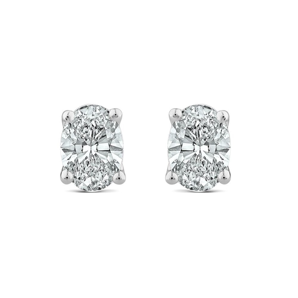 1.40ct Lab Grown Diamond Stud Earrings in 18K White Gold - Image 3