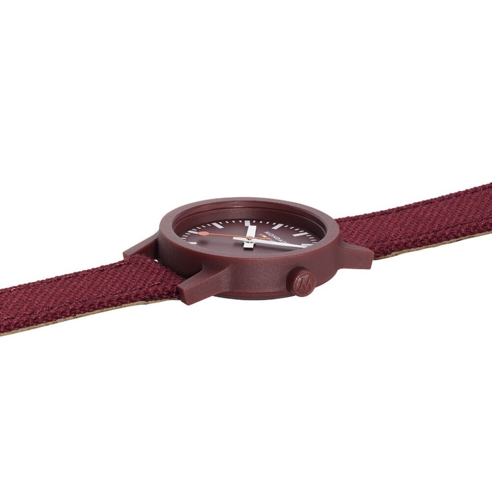 Mondaine Official Swiss Railways Essence Cherry Red Sustainable Watch 32mm - Image 3