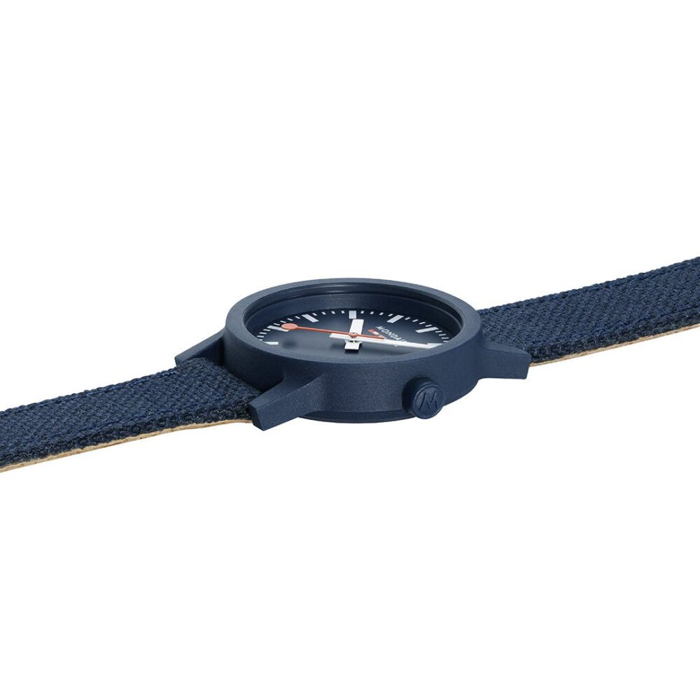 Mondaine Official Swiss Railways Essence Deep Ocean Blue Sustainable Watch 32mm - Image 4