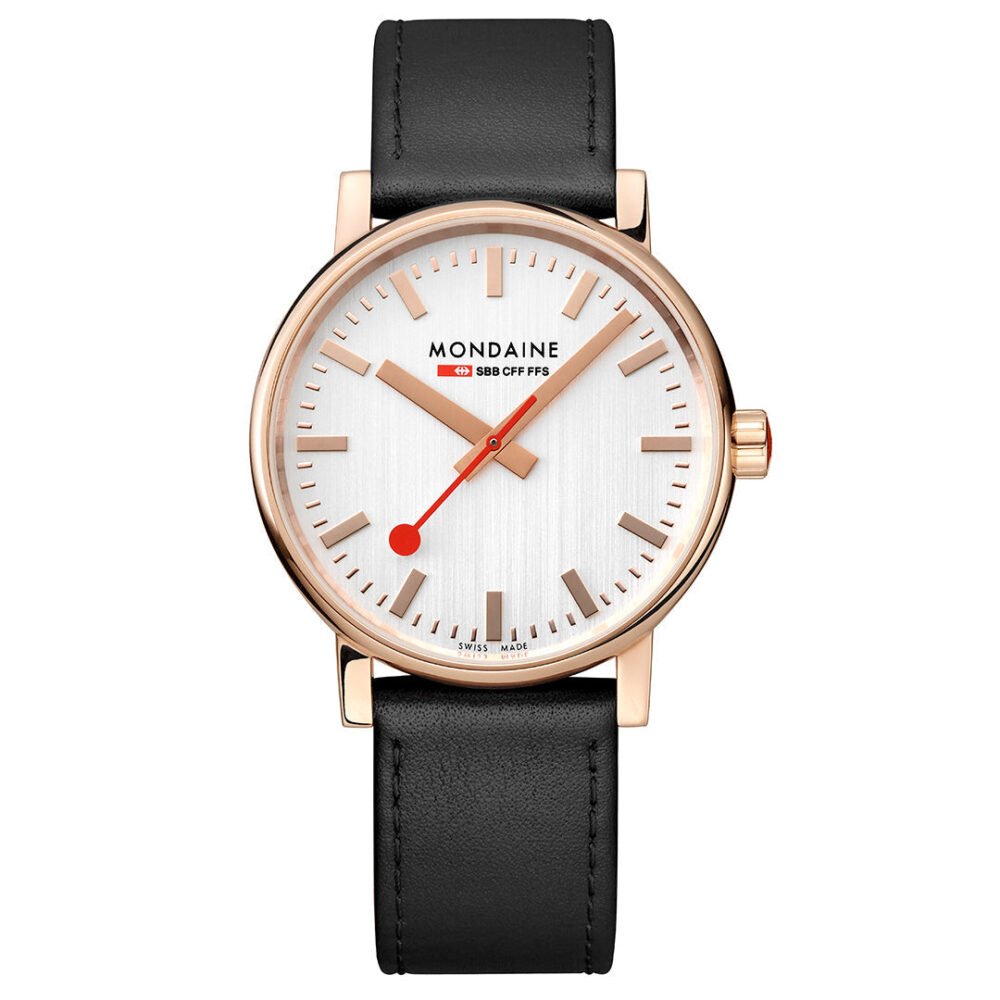 Mondaine Official Railways Evo2 40mm Rose Gold Watch - Image 7