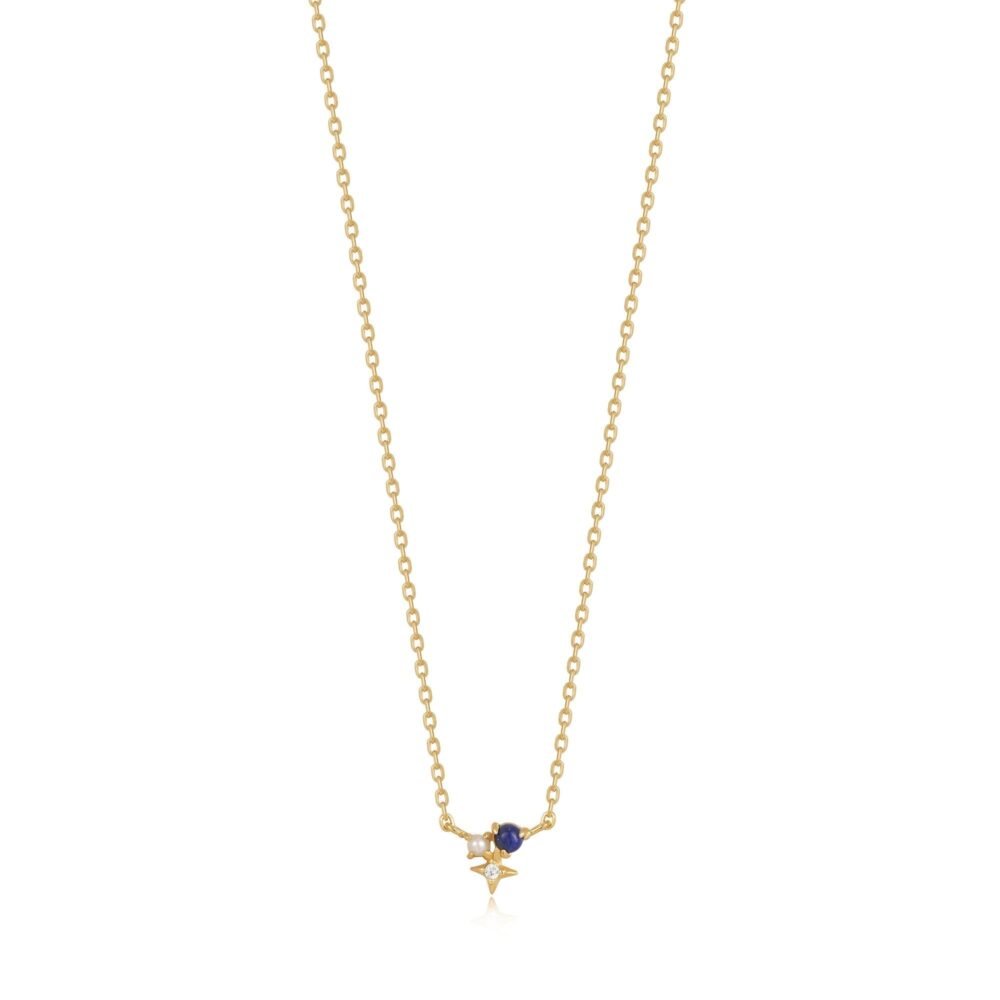 Gold Lapis Star Necklace