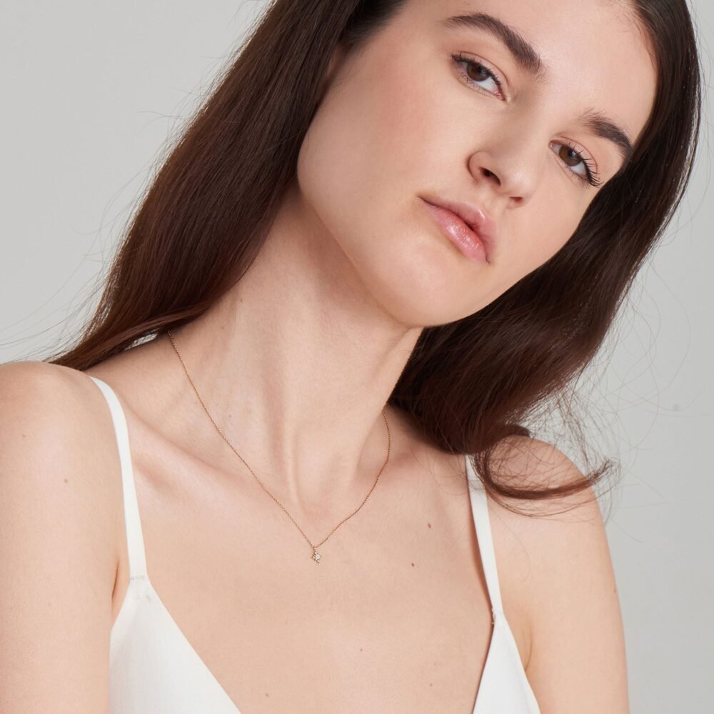 Ania Haie 14kt Gold Opal and White Sapphire Star Necklace - Image 3