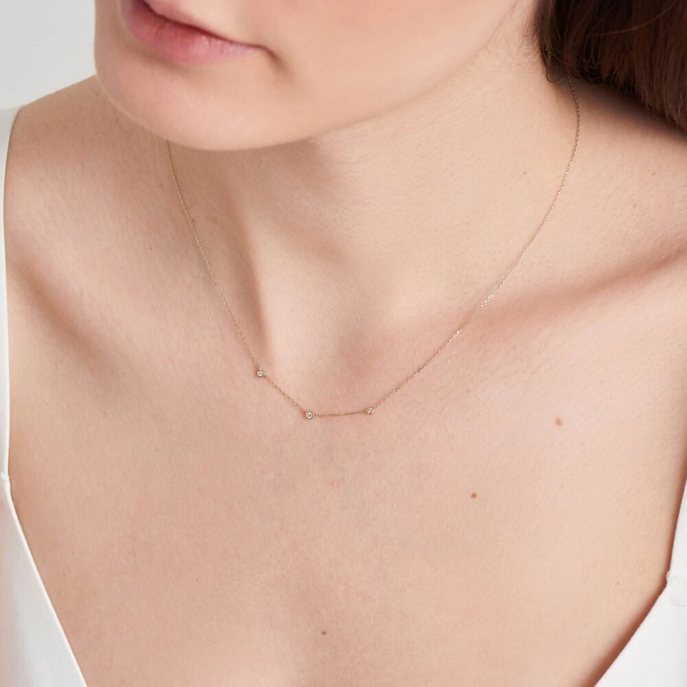 Ania Haie 14kt Gold Triple Natural Diamond Necklace - Image 3