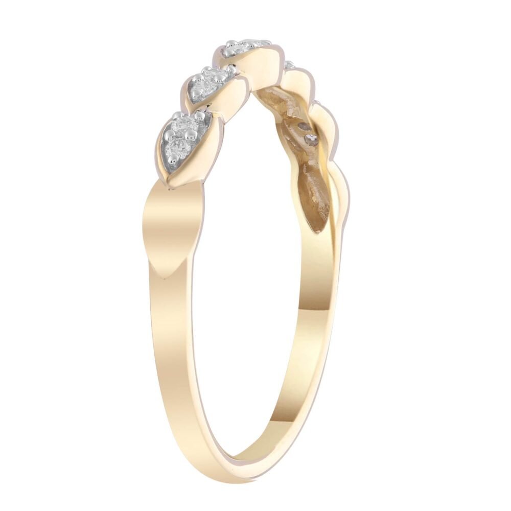 Diamond Band Ring with 0.10ct Diamonds in 9K Yellow Gold - Image 2