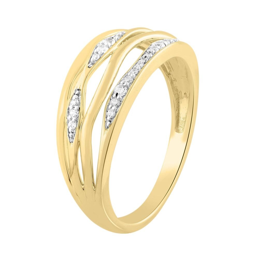 Diamond Ring with 0.12ct Diamonds in 9K Yellow Gold - Image 3