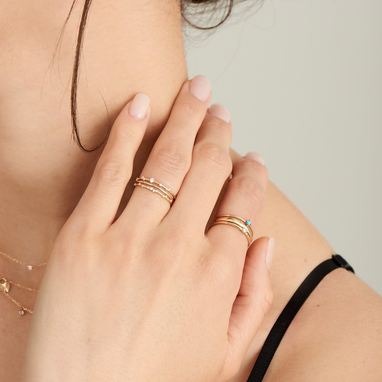 Ania Haie 14kt Gold Stargazer Natural Diamond Stardust Ring - Image 8