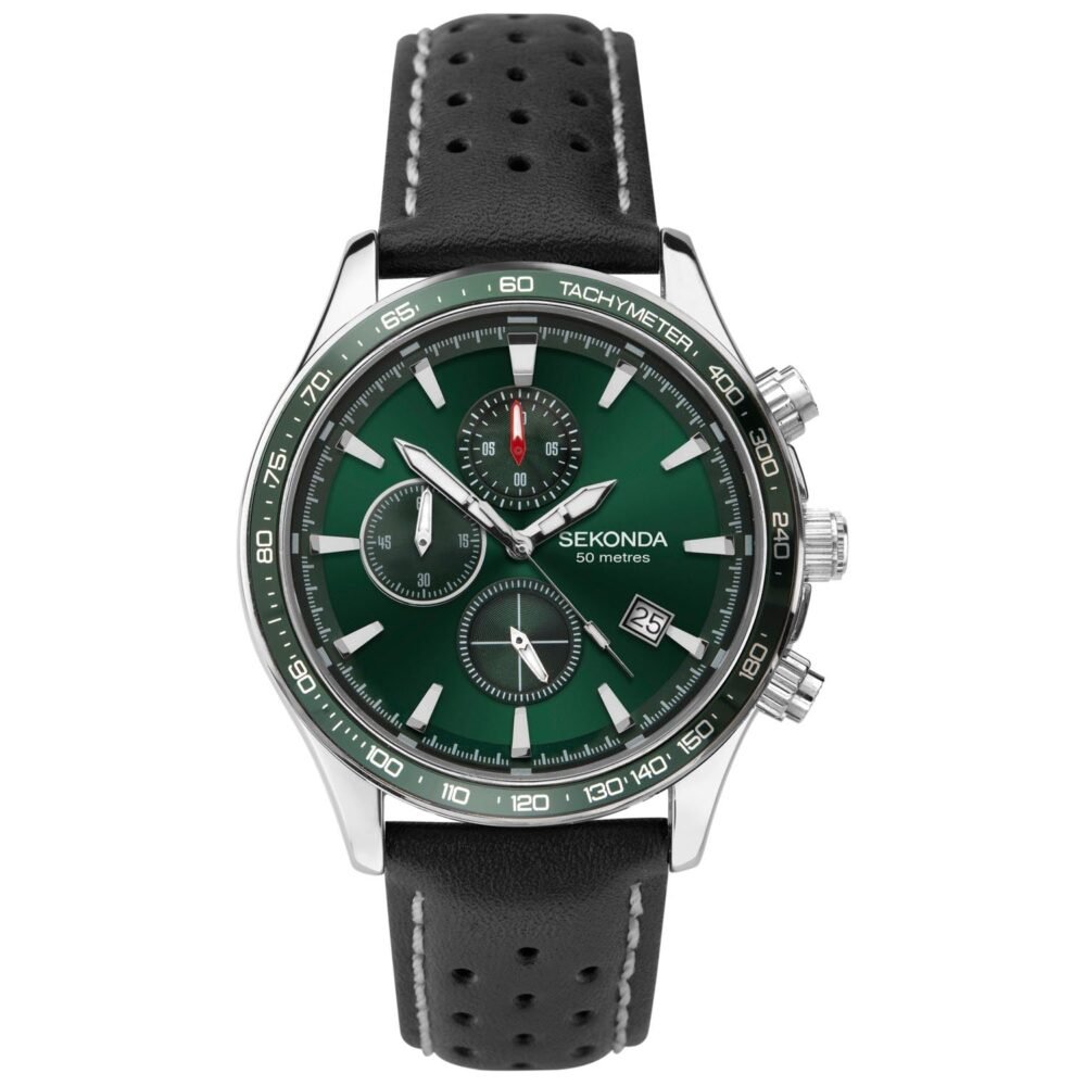 Sekonda Men's Black Leather Strap Watch SK1862
