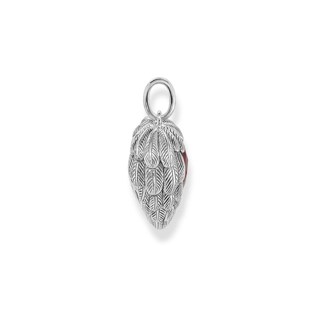 Thomas Sabo Charm Pendant Red Feather Heart Small - Image 2