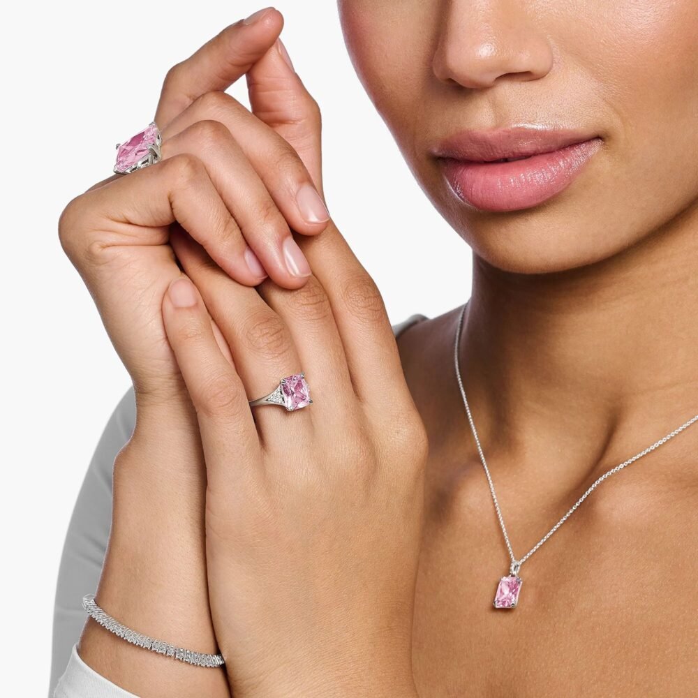 THOMAS SABO Heritage Pink Silver Cocktail Ring - Image 2