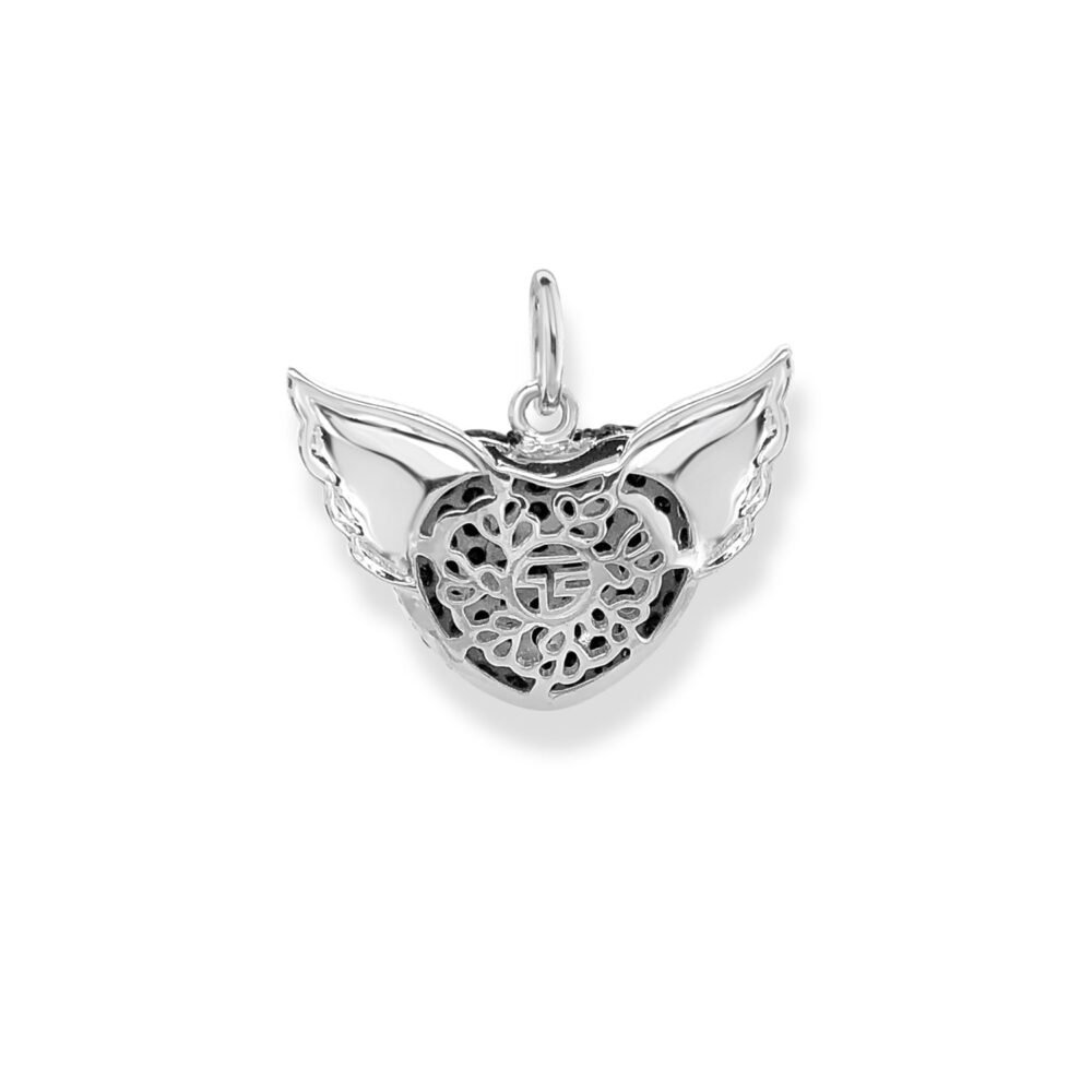 Thomas Sabo Charm Pendant Winged Heart Black Small - Image 3